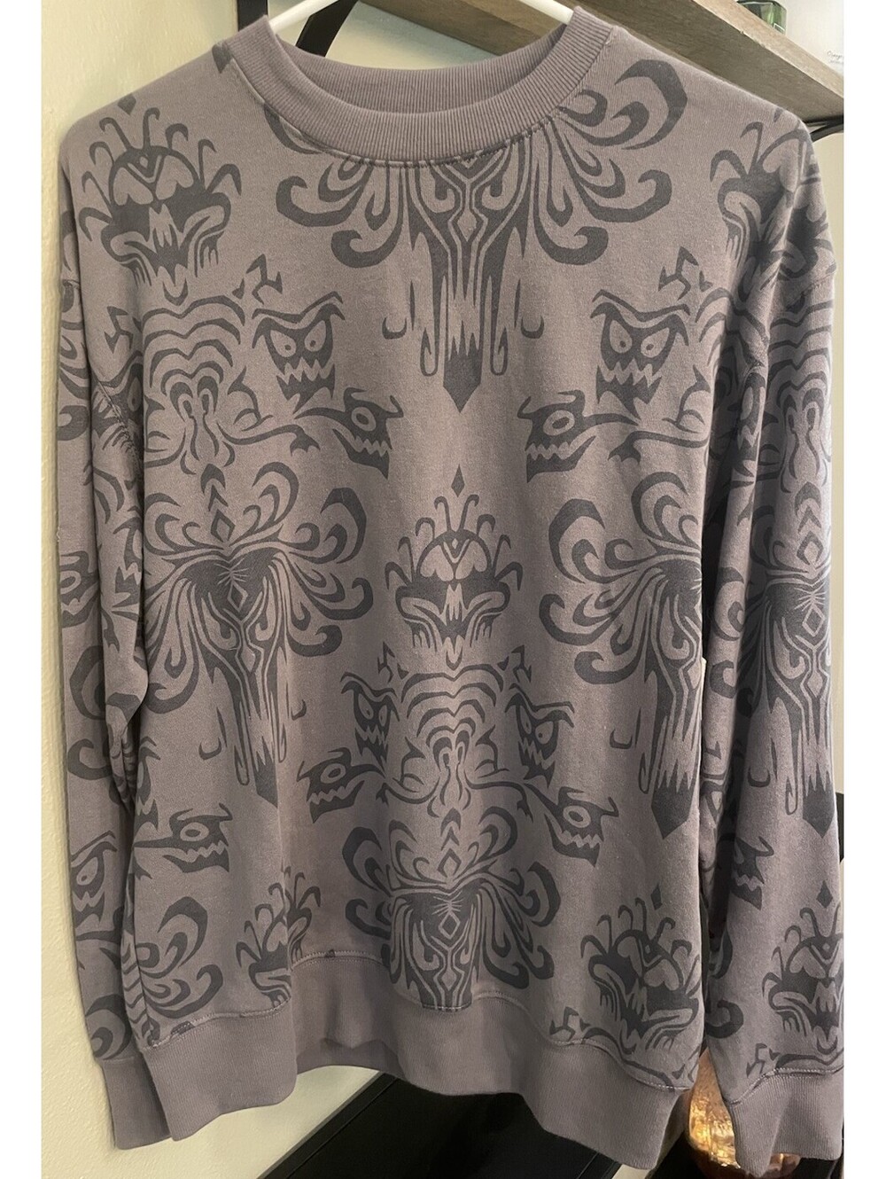 Disney World Haunted Mansion Sweatshirt Wallpaper Movie Disneyland Small Gray